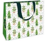 Nekupto Gift paper bag with embossing 30 x 23 x 12 cm Christmas trees
