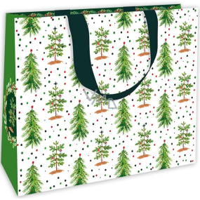 Nekupto Gift paper bag with embossing 30 x 23 x 12 cm Christmas trees