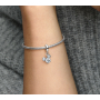 Sterling silver 925 Disney Glitter Mickey Mouse head silhouette white cubic zirconia pendant bracelet