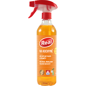 Real Kitchen active foam cleaner with a strong degreasing effect on grease, burns and settled dirt spray 550 g