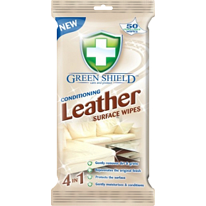 Green Shield cleaning wet wipes for leather and leatherette, 50 pcs