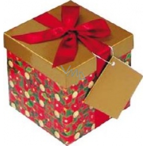 Angel Folding gift box with ribbon Christmas red with burgundy ribbon 1371 S 13 x 13 x 13 cm 1 piece