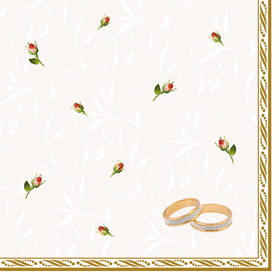 Maki Paper napkins 3 ply 33 x 33 cm 20 pieces rings and roses