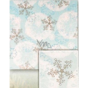 Nekupto Gift wrapping paper 70 x 200 cm Christmas Gold and light blue snowflakes