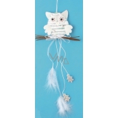 White owl for hanging, trees 22 cm