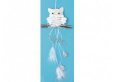 White owl for hanging, trees 22 cm