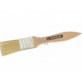 Spokar Rukr flat brush, wooden handle, clean bristle, size 1