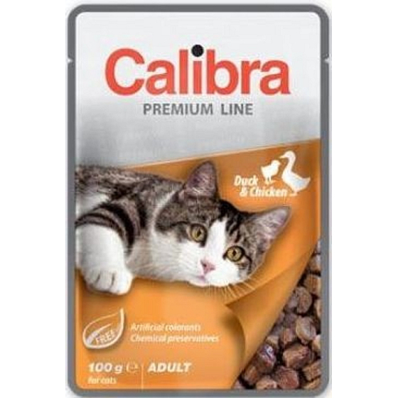 Calibra Premium Duck with chicken flavor complete cat food pocket 100 g