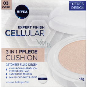 Nivea Expert Finish Cellular 3in1 caring tinted cream make-up in sponge 03 Dark 15 g