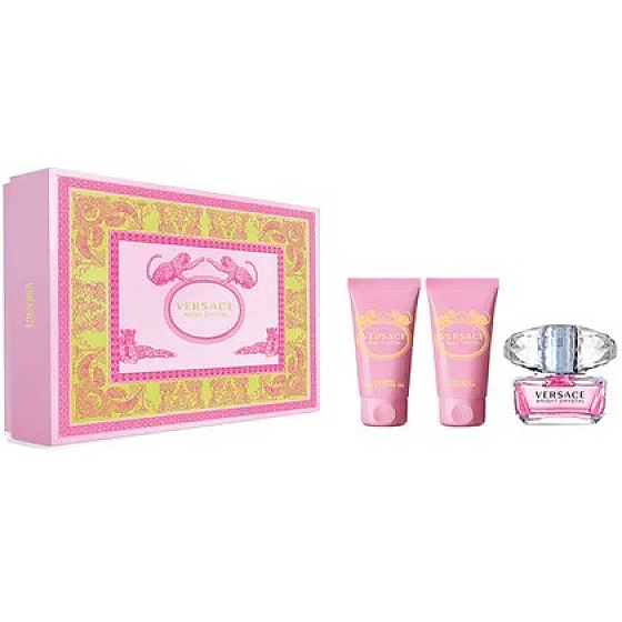 Versace Bright Crystal eau de toilette for women 50 ml + body lotion 50 ml + shower gel 50 ml, gift set
