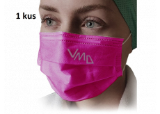 Veil 3 layers protective medical non-woven disposable, low breathing resistance 1 piece pink