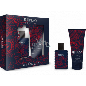 Replay Signature Red Dragon Eau de Toilette for Men 30 ml + After Shave Balm 100 ml, gift set