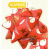 Nekupto Starfish medium luxury red snowman, stars, trees 6.5 cm HV 217 30
