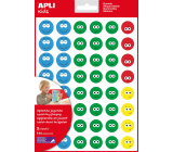 Apli Smiley stickers coloured, diameter 23 mm and 20 mm 144 pieces