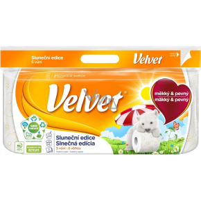 Velvet Sunshine edition fine white toilet paper with floral print and fragrance 3 ply 8 pcs