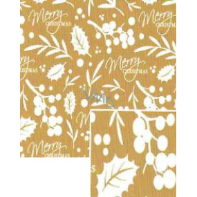 Nekupto Christmas gift wrapping paper 70 x 1000 cm Golden mistletoe, inscription
