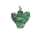 Anyolite / Ruby in Zoisite Angel protector pendant natural stone 25 x 21 x 5 mm, relieves in times of mourning