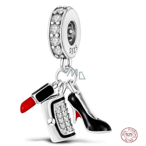 Charm Sterling silver 925 Chic style - lipstick, handbag, pumps 3in1, bracelet pendant, interests