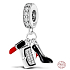 Charm Sterling silver 925 Chic style - lipstick, handbag, pumps 3in1, bracelet pendant, interests