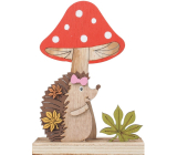 Hedgehog with toadstool 16 cm