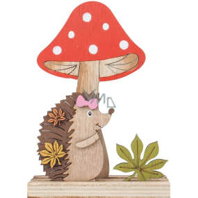 Hedgehog with toadstool 16 cm