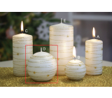 Lima Galaxy white with gold glitter candle ball 80 mm