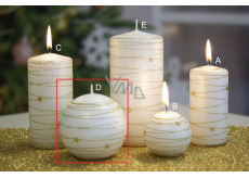 Lima Galaxy white with gold glitter candle ball 80 mm