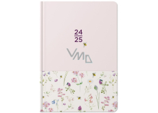 Albi Weekly diary 18 months 2024 - 2025 Purple, meadow flowers 12,5 cm x 17 cm x 1,3 cm
