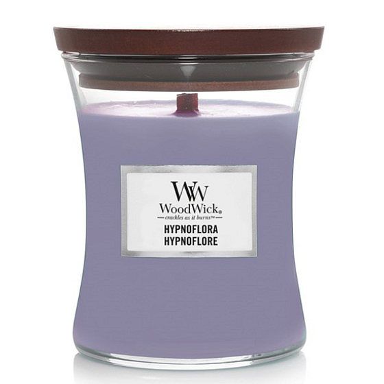WoodWick Hypnoflora Moon Flower Scented Candle with Wooden Wick and Lid Glass Medium 275 g