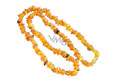 Baltic Amber Necklace Elastic Natural Chipped 65 cm, Wisdom - Health - Kindness
