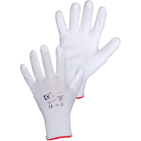 Brita CXS White work gloves, polyurethane coated, size 9, 1 pair