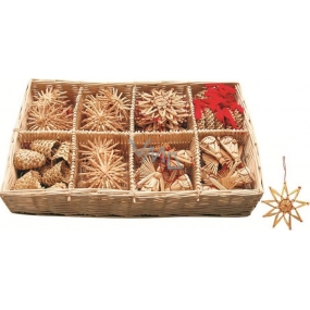 Straw decorations in a basket of 72 pieces