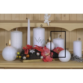 Lima Alfa Frosty effect candle white cylinder 80 x 100 mm 1 piece