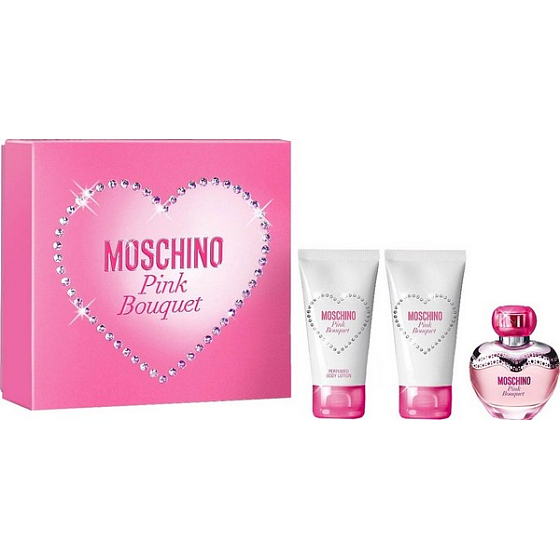 Moschino Pink Bouquet EdT 50 ml Eau de Toilette + Body Lotion 50 ml + Shower Gel 50 ml, Gift Set