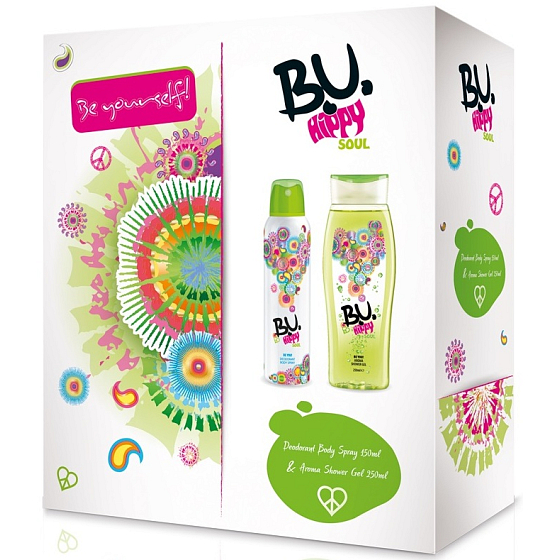 BU Hippy Soul deodorant spray 150 ml + shower gel 250 ml, gift set for women
