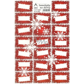 Arch Christmas gift stickers red snowflakes 20 labels 1 arch