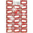 Sheet of Christmas gift stickers red snowflakes 20 labels 1 sheet