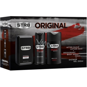 Str8 Original aftershave 50 ml + deodorant spray for men 150 ml + shower gel 250 ml, cosmetic set