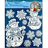 Wall stickers snowmen 3d with snow effect with glitter 38 x 30 cm