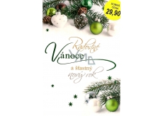 Nekupto Christmas Card Happy Christmas Green