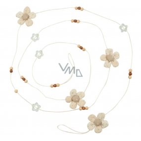 Flower chain made of brown fabric 2 m