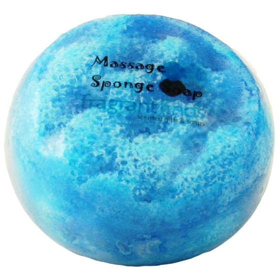 Fragrant Ormani Glycerin Soap Massage with Sponge Filled with Giorgio Armani Perfume Scent in Light Blue Color 200 g