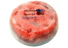 Fragrant Warm Glycerine massage soap with a sponge filled with the scent of Beyonce Heat perfume in white-orange color 200 g