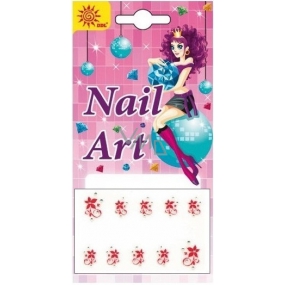 Self-adhesive nail decorations red 09 16 x 8 cm 1281