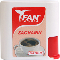 Fan Sweeteners, saccharin, table sweetener, 500 tablets, 30 g