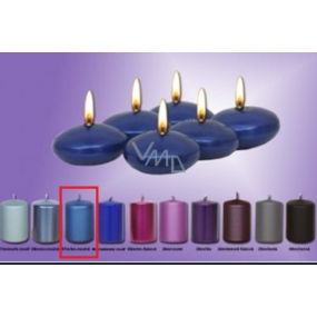 Lima Floating lens candle metal dark blue 50 x 25 mm 6 pieces