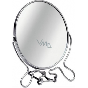 Double-sided cosmetic mirror with oval stand 13.5 x 9.5 cm 60280