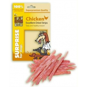 Huhubamboo Excellent Dried chicken strips natural meat delicacy for dogs 75 g
