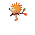 Felt hedgehog with a twig yellow recess 6 cm + skewers