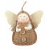 Jute angel with a star for hanging 9 cm No.1